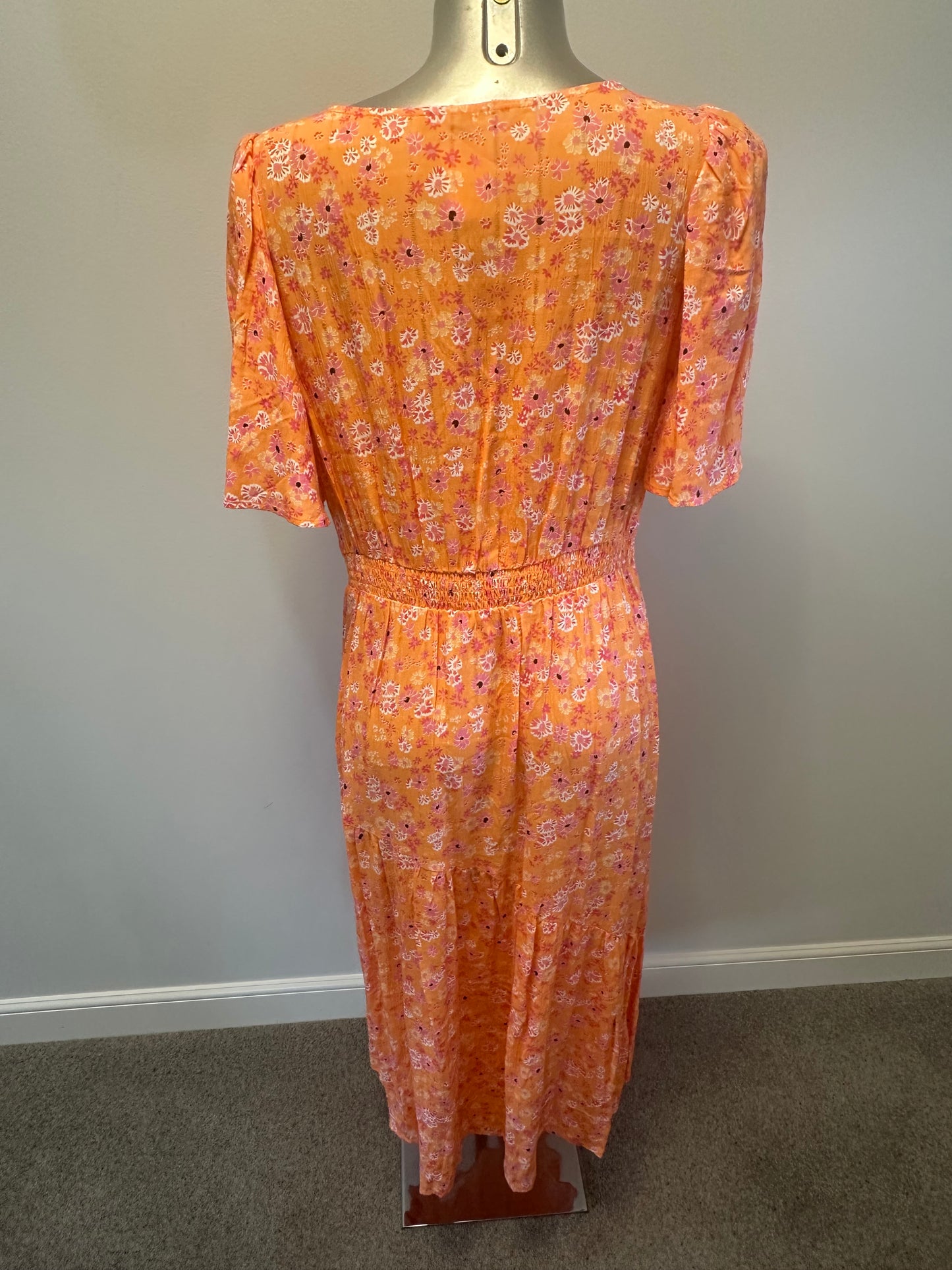 Oliver Bonas orange floral dress size 10