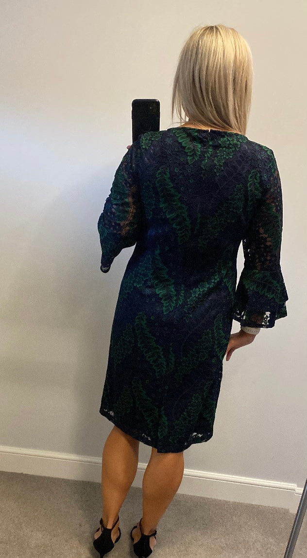 Together navy and green lace dress brand new with tags size 14