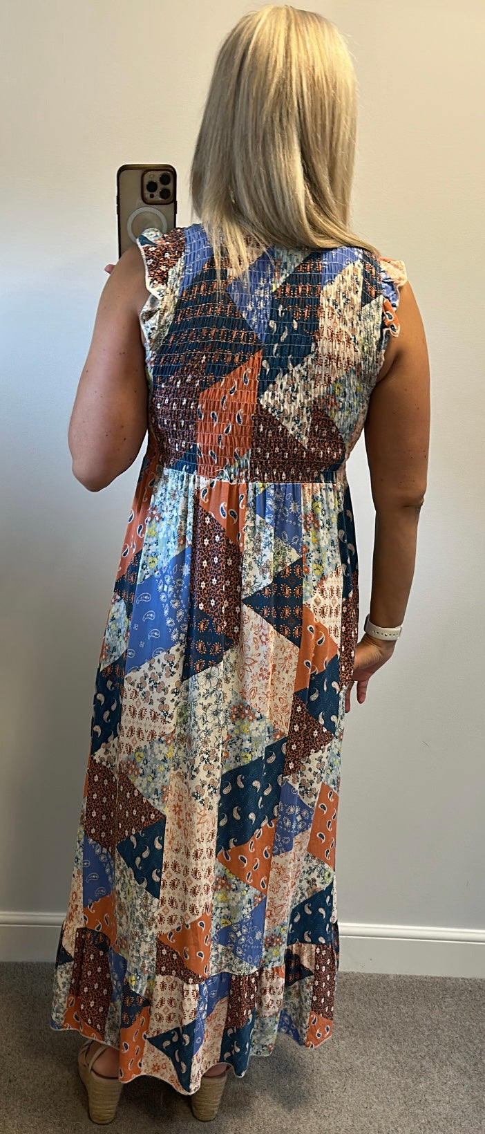 Miss Good cotton paisley print maxi dress size M/L would fit upto size 12