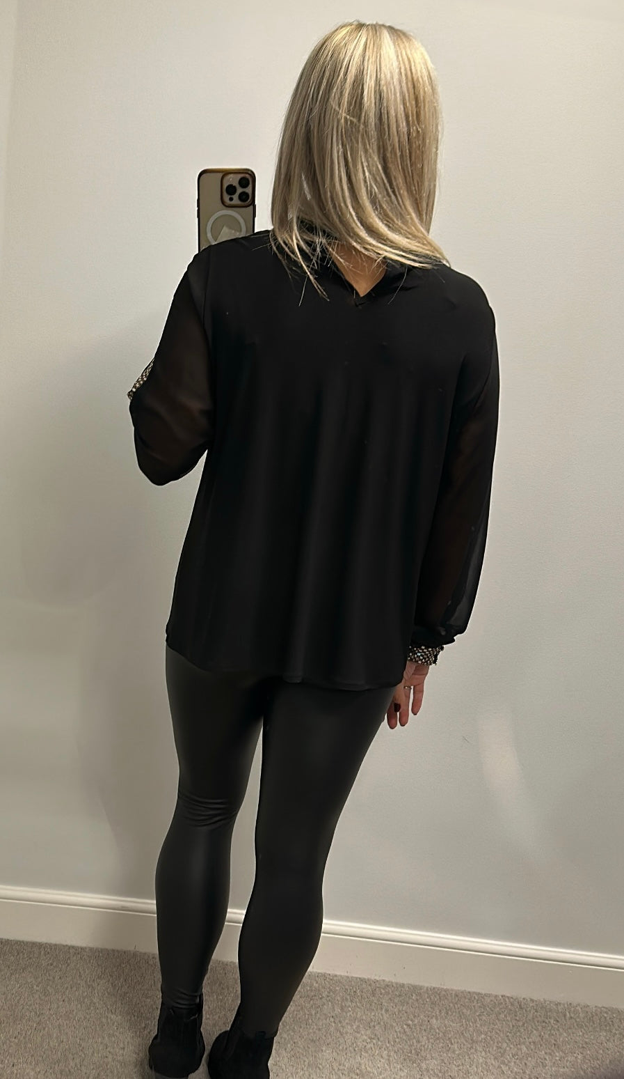 M&Co black and gold top size 16