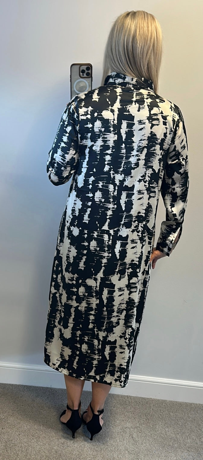 Quiz black print dress size 12