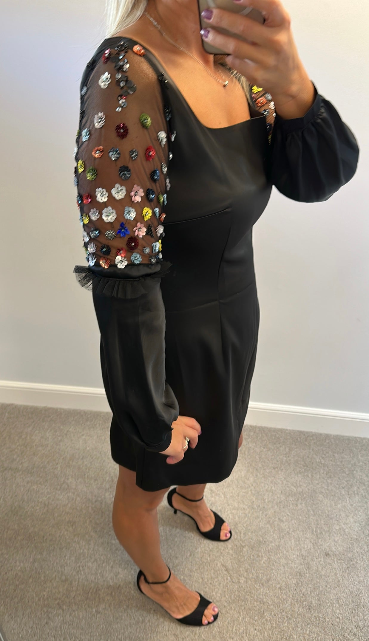French connection black sequin dress size 12