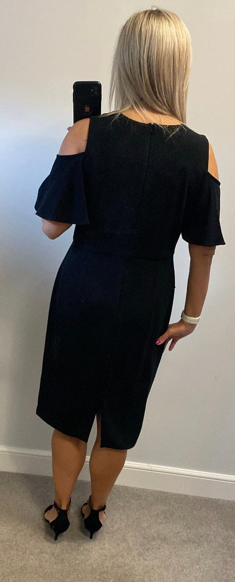 Coast black ruffle dress size 18