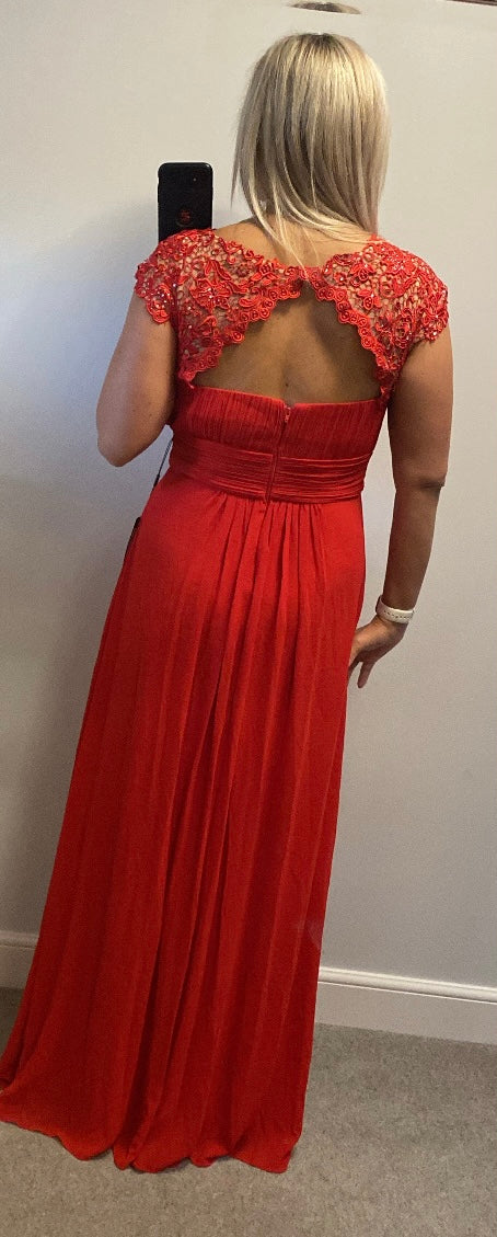 Ever pretty red evening dress size 16 (small more suited to size 14) brand new with tags