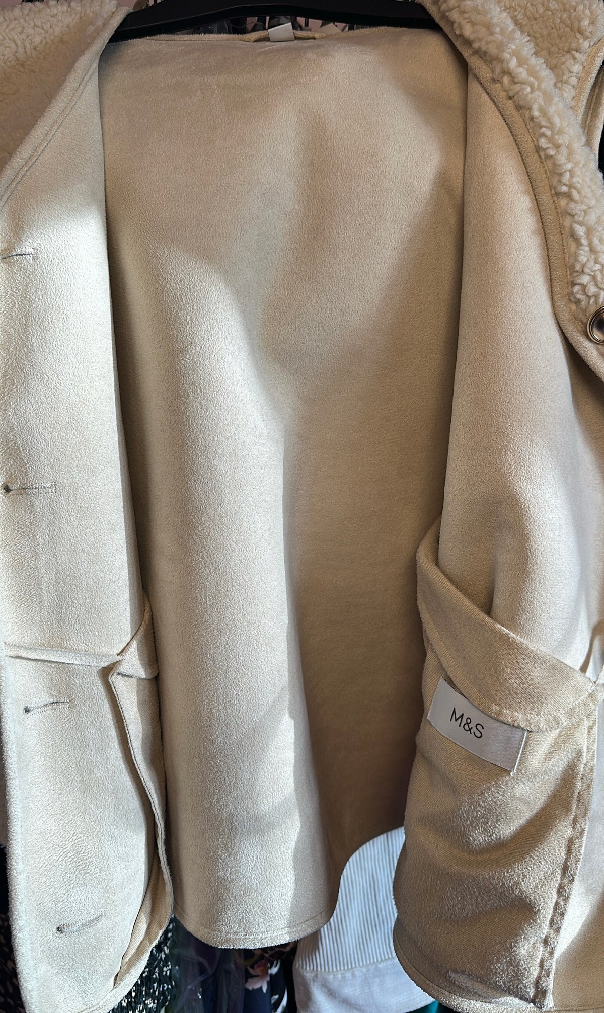 M&S cream Teddy Borg fleece gilet size 12
