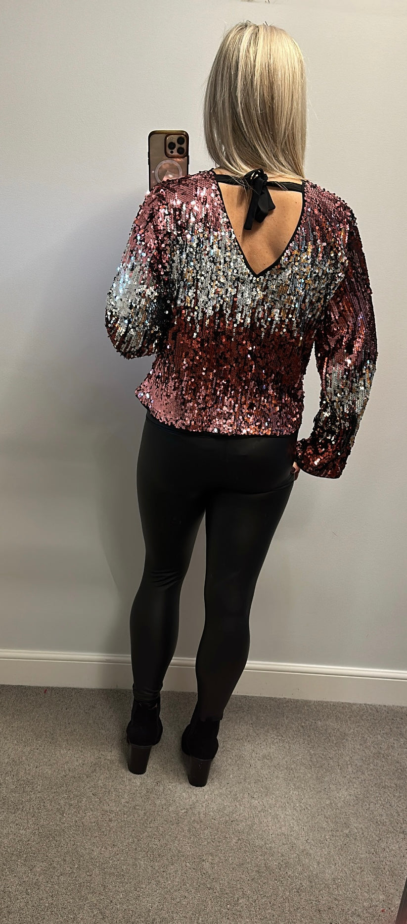 George rose gold and silver sequin top size 18 brand new with tags