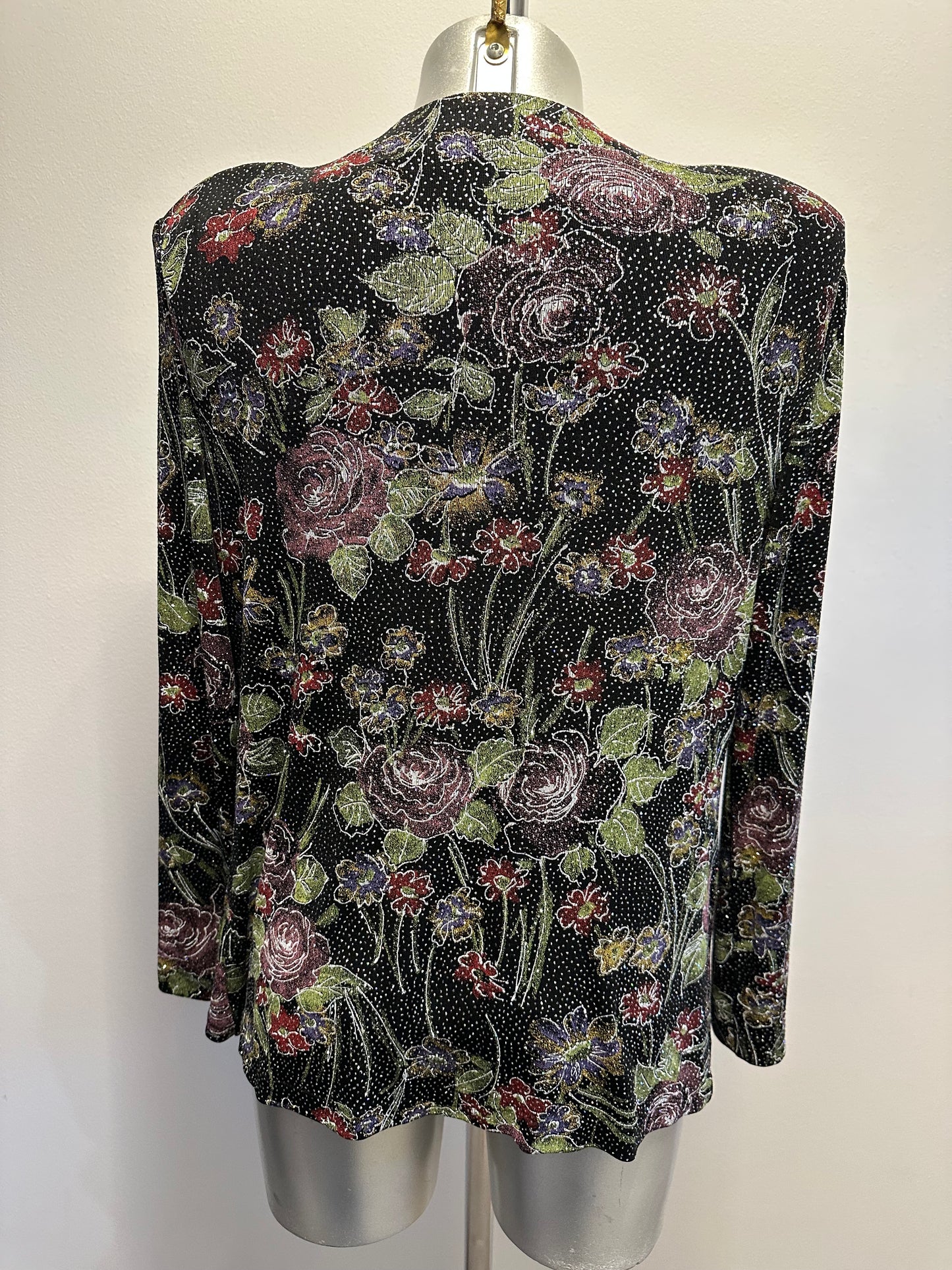 Alex Evenings black embellished top and cardigan with shoulder pads size M would fit upto size 12 sold as set