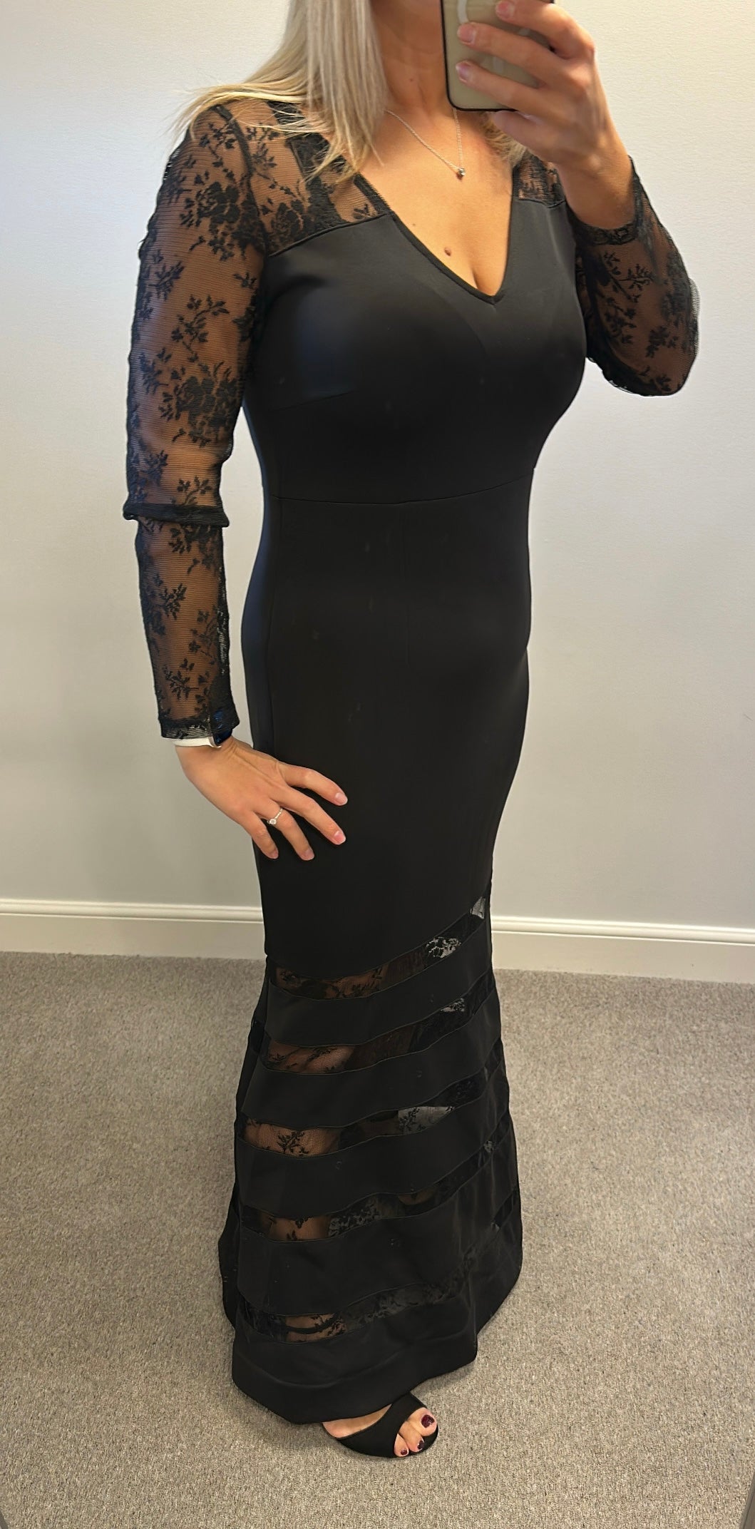 Rainbow black lace dress size 14