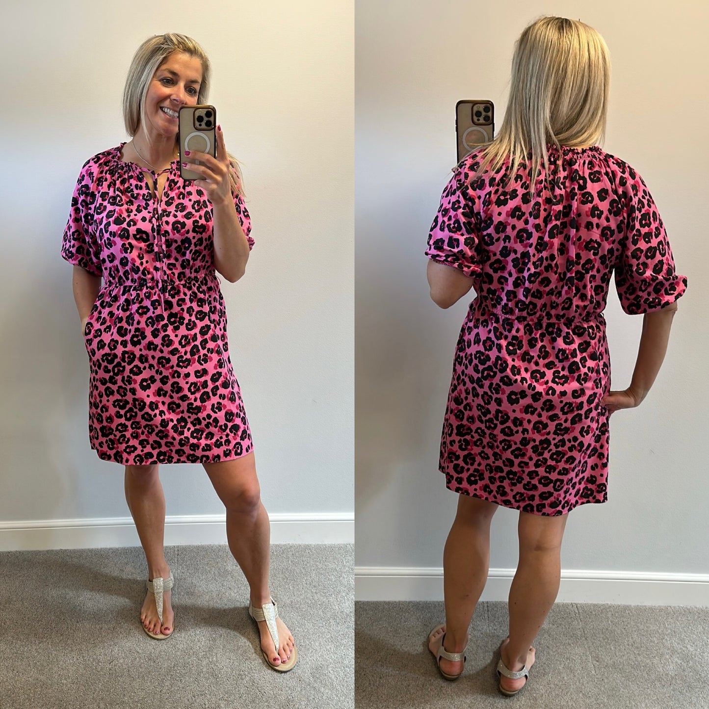 George pink print dress size 12