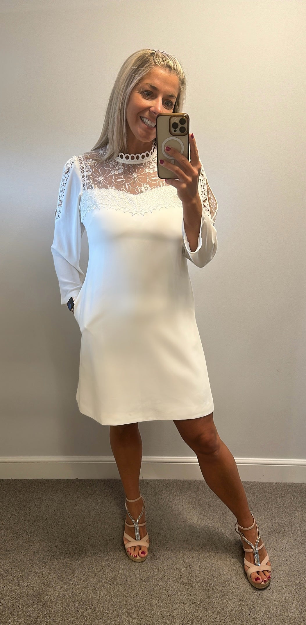 Ted Baker white lace dress size 12
