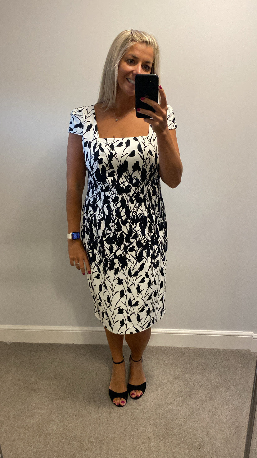 Michaela Louise white and black floral dress size 16