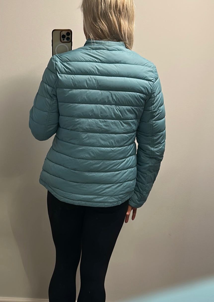White stuff turquoise blue nylon puff jacket size 16