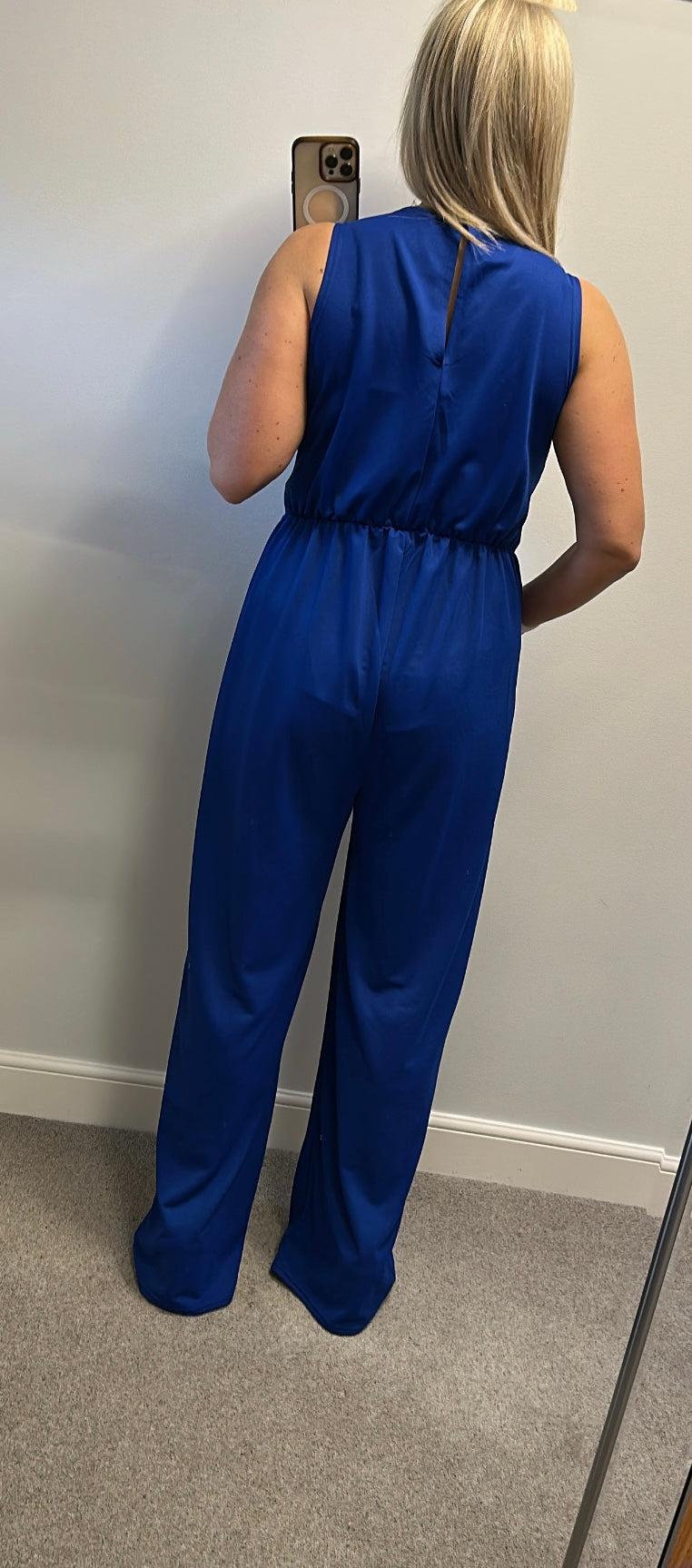 Boohoo blue jumpsuit size 18