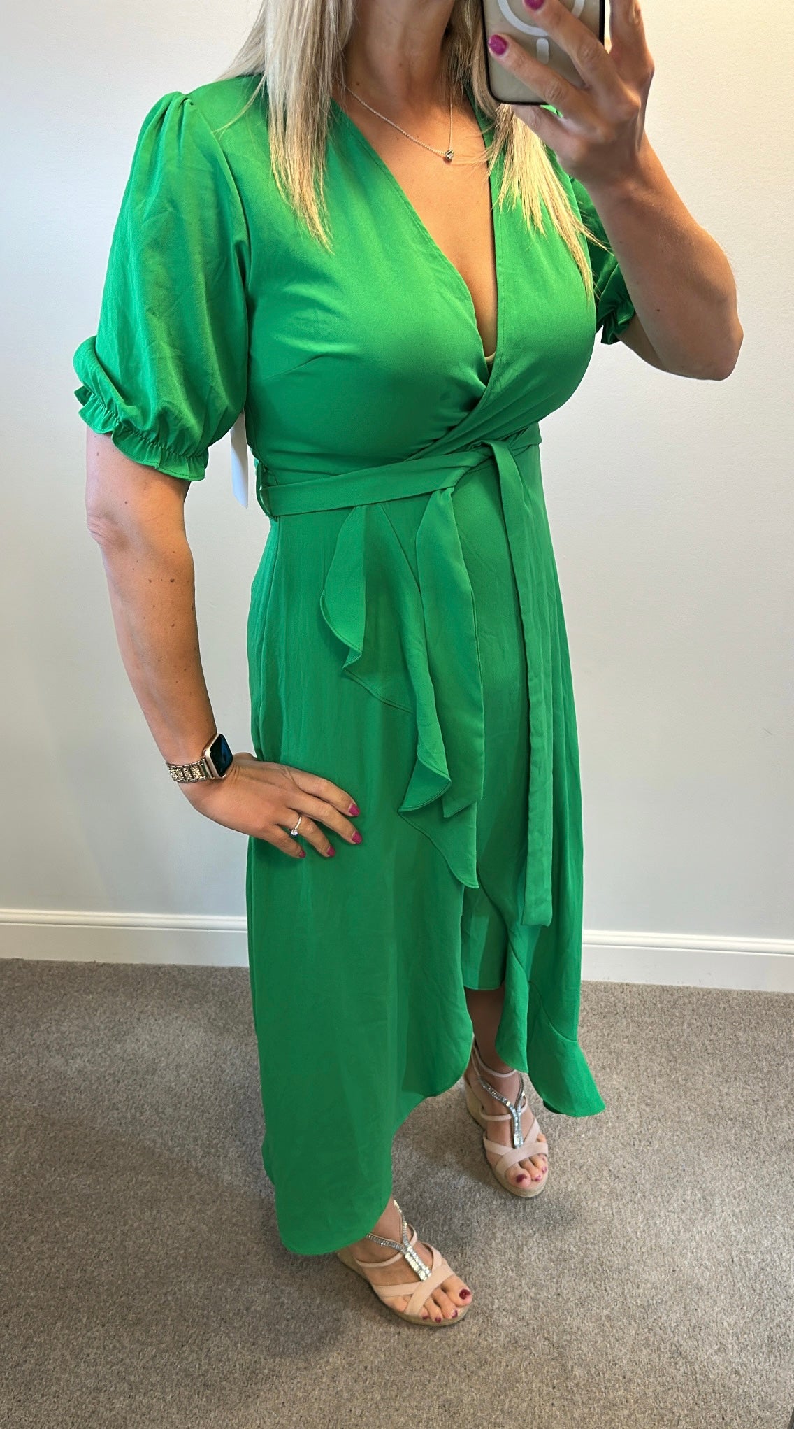 Girl in mind long green floaty dress size 12