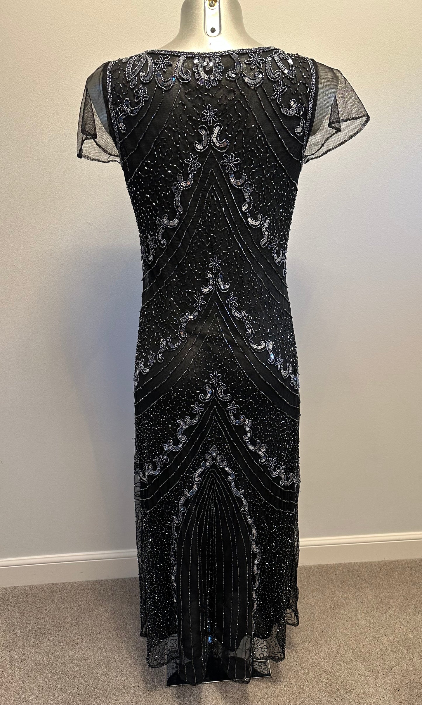 Tommy & Kate black vintage embellished dress size S would fit upto a small size 12