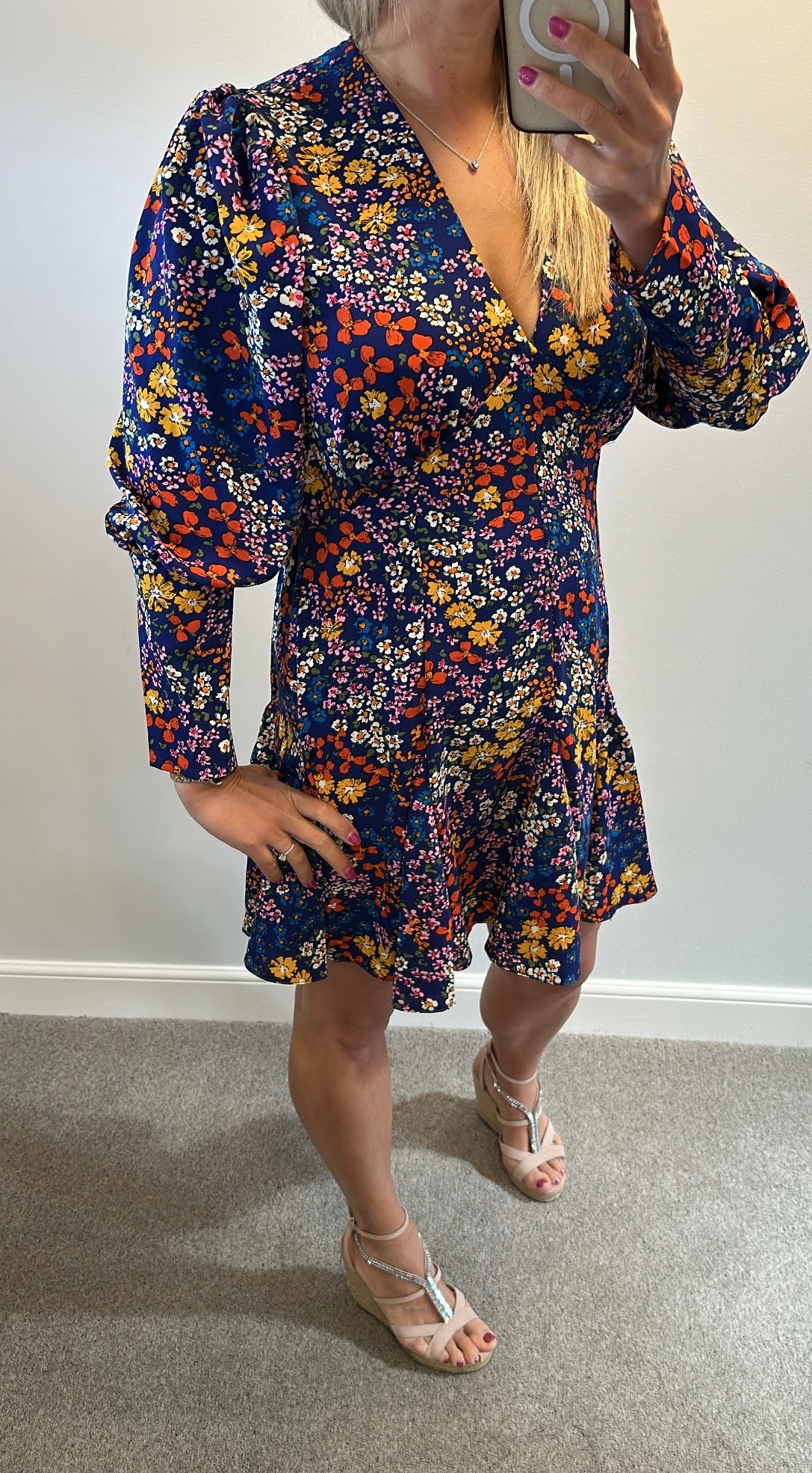AX Paris navy floral dress size 12