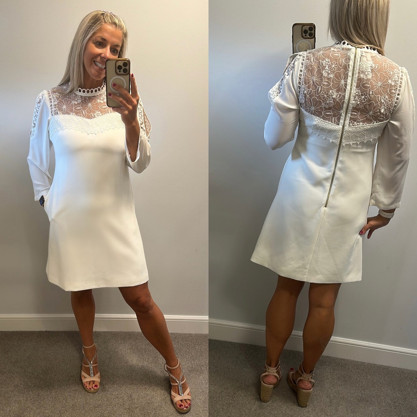 Ted Baker white lace dress size 12