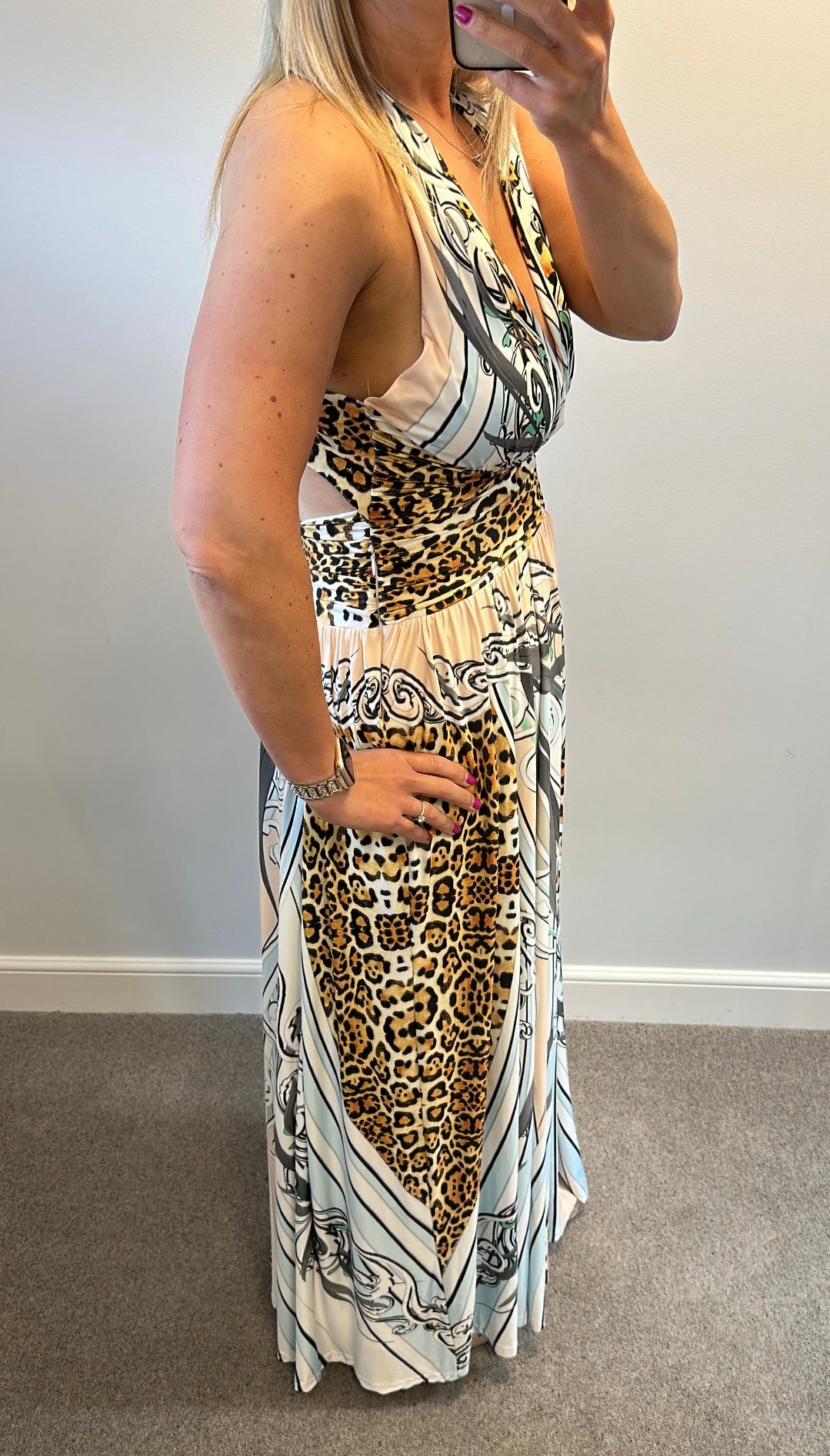 Forever unique animal print maxi dress size 12