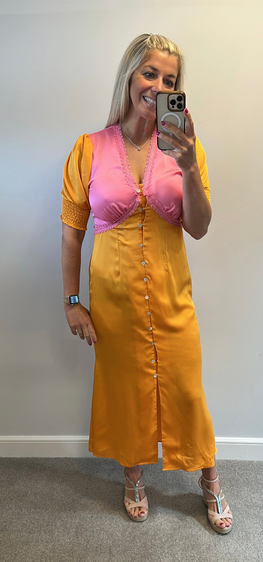 Never fully dressed pink and orange dress size 12