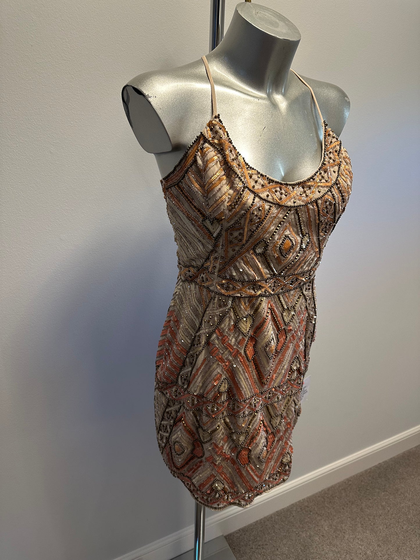 ASOS gold embellished dress size 10