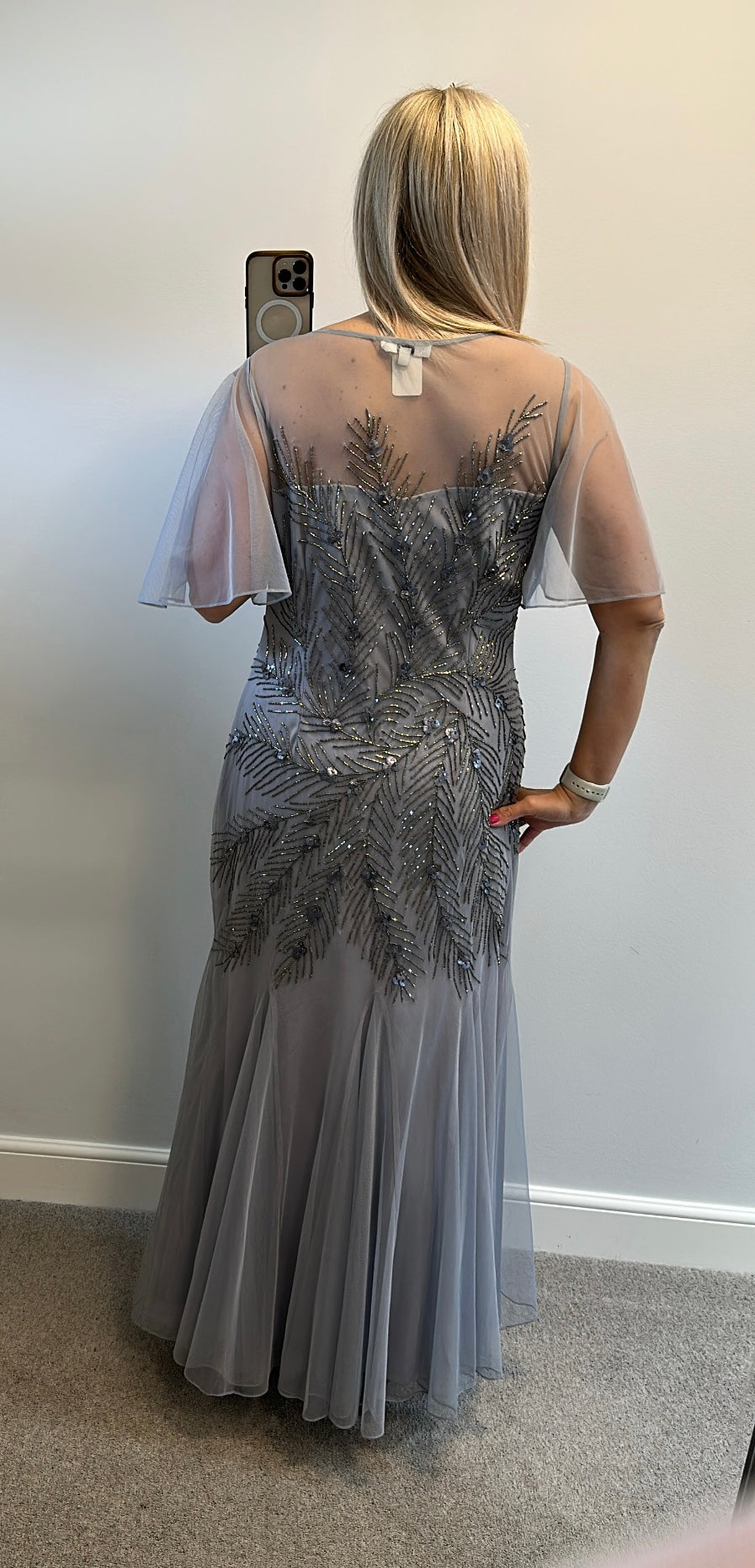 Joanna Hope grey embellished dress size 16