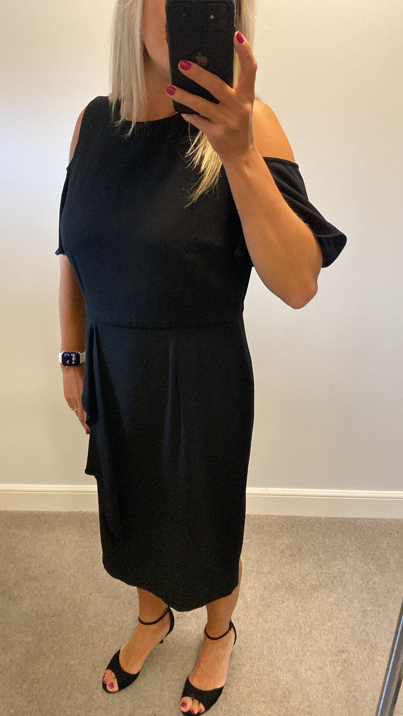 Coast black ruffle dress size 18