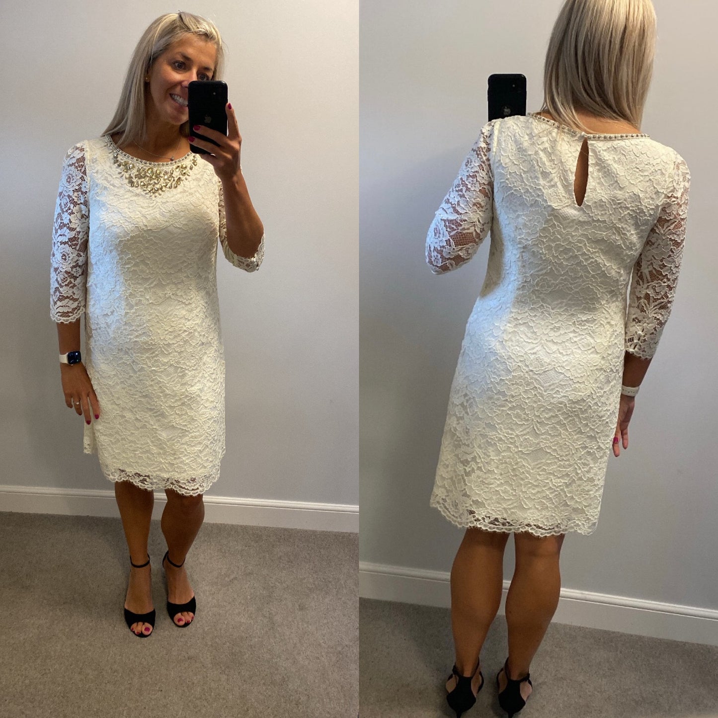 Monsoon ivory bridal lace embellished dress size 14 brand new with tags tags