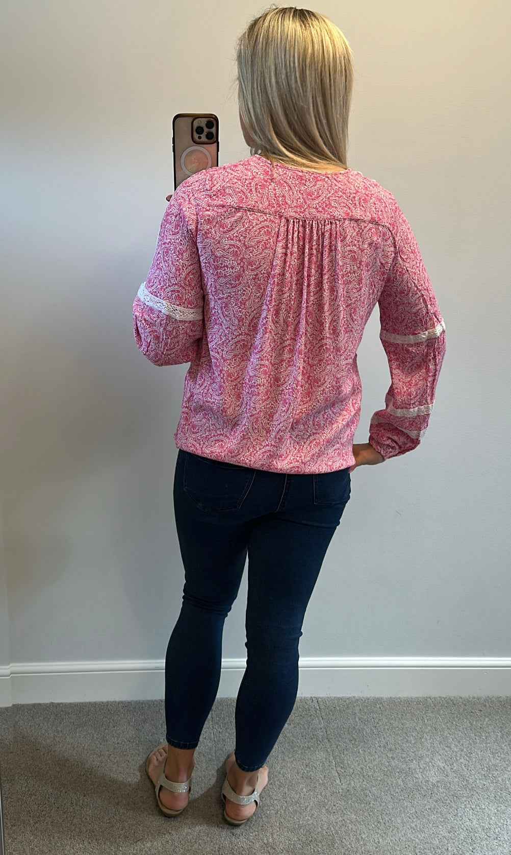 Peruna pink print top size 12