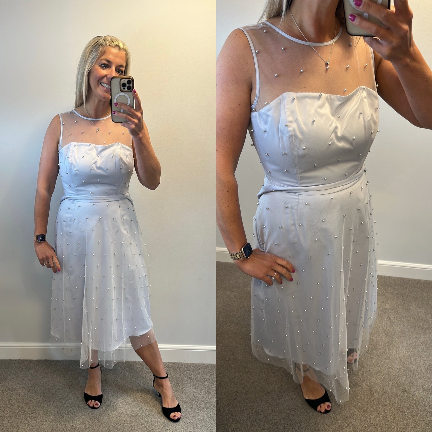 Phase eight silver grey Pearl dress size 12