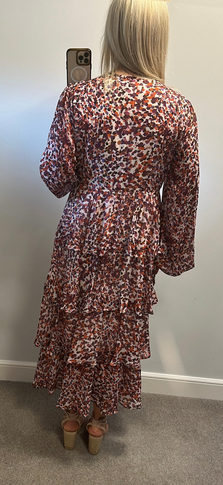 Pretty Lavish Ashton tiered ruffle midi dress size 16