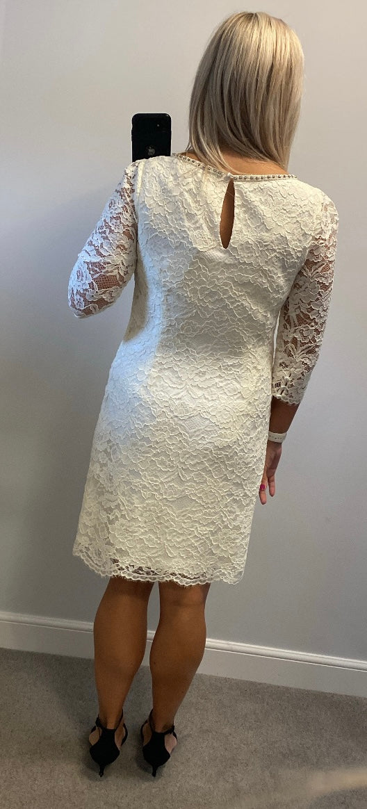 Monsoon ivory bridal lace embellished dress size 14 brand new with tags tags
