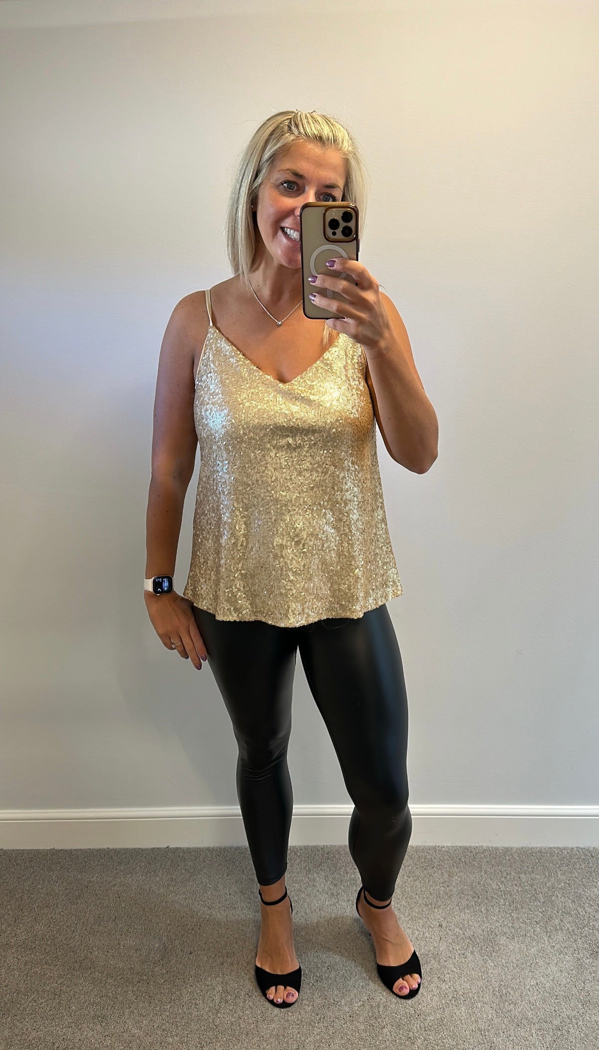F&F gold sequin top size 10