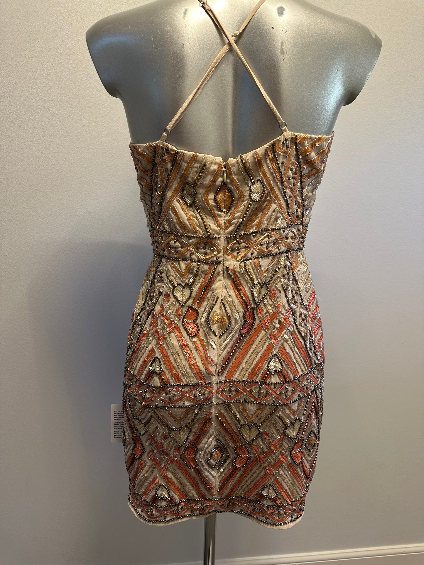 ASOS gold embellished dress size 10