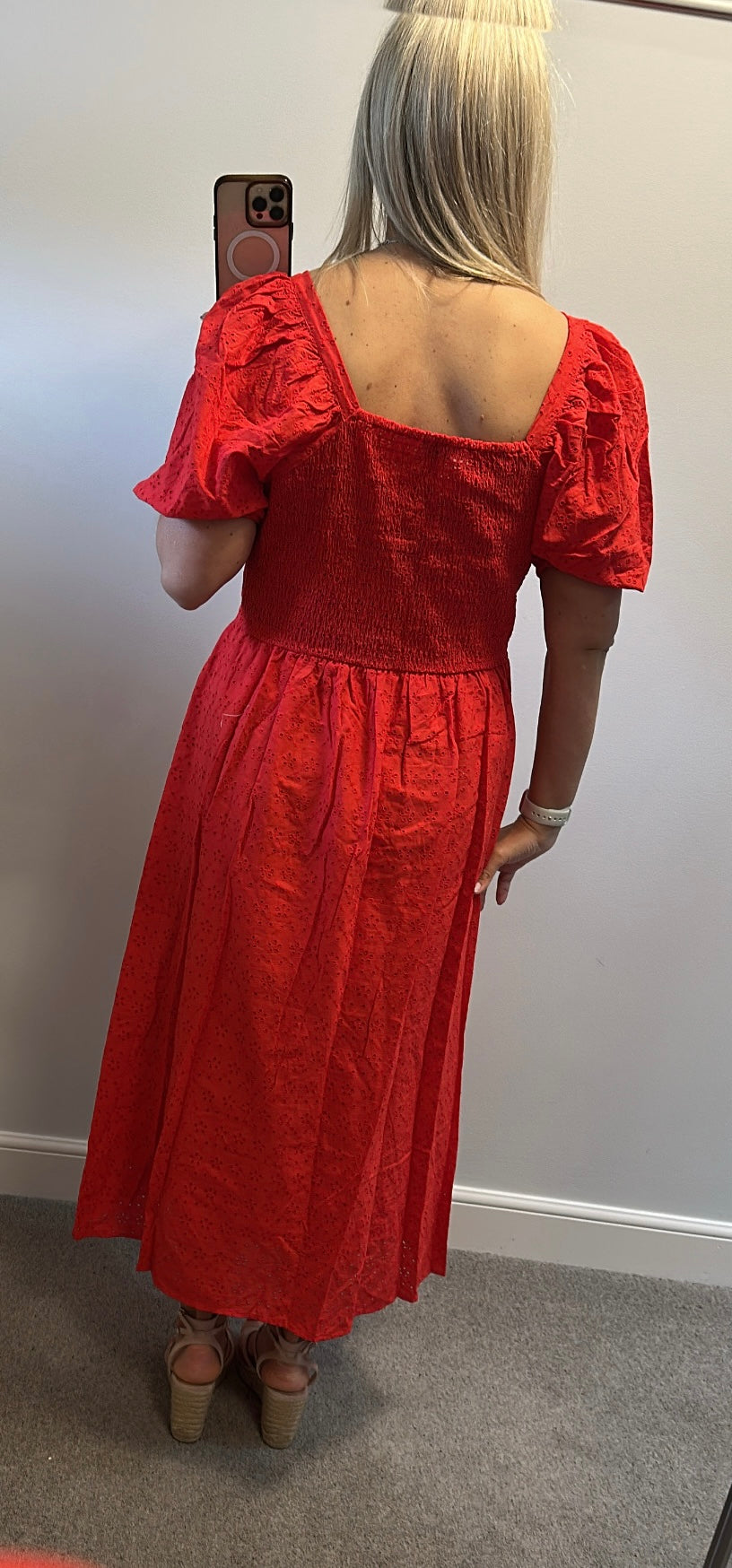 Friends like these red embroidered dress size 16