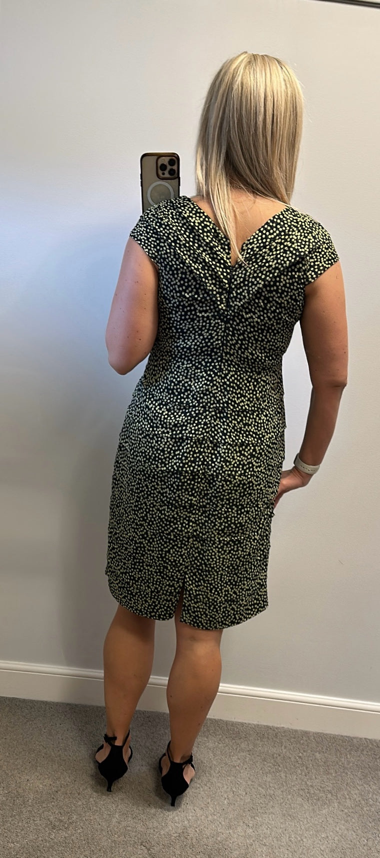 Jacques vert lime green and black polka dot dress and jacket size 14