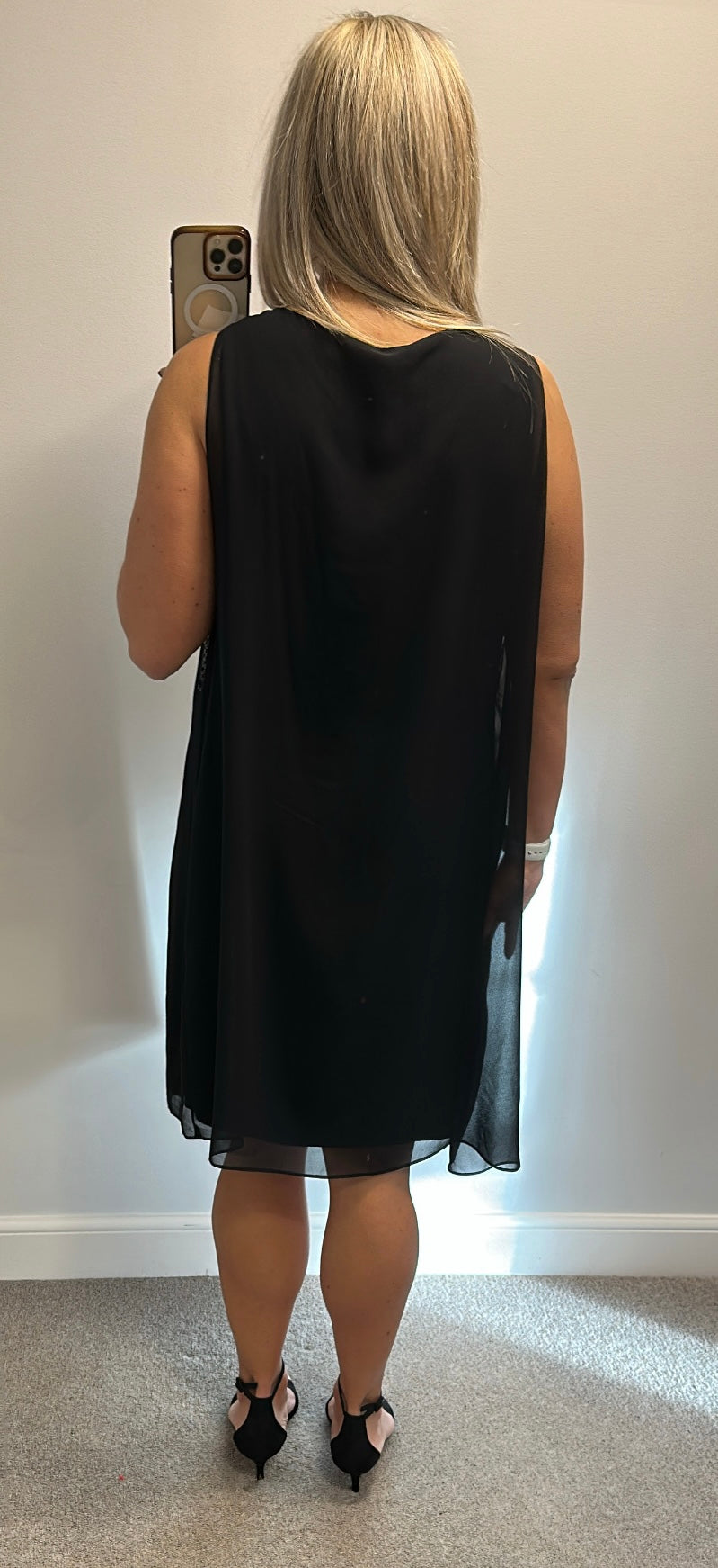 Wallis Black beaded embellished dress size 20