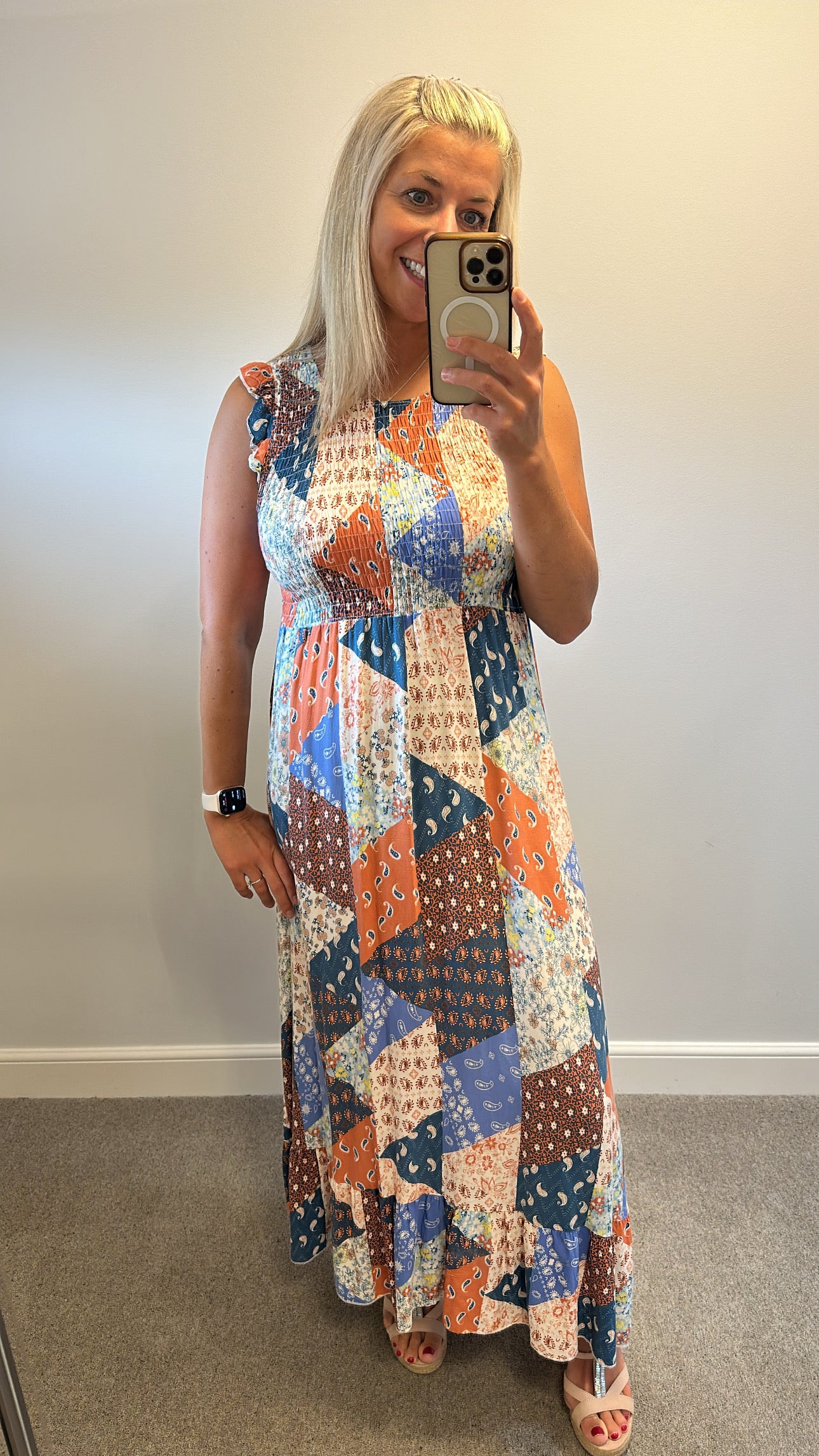 Miss Good cotton paisley print maxi dress size M/L would fit upto size 12