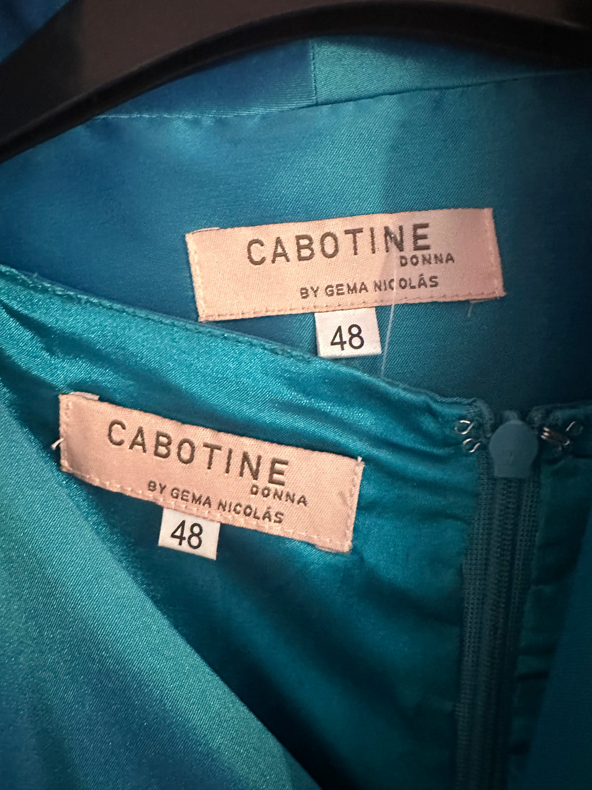 Cabotine teal green lace dress with jacket size 20