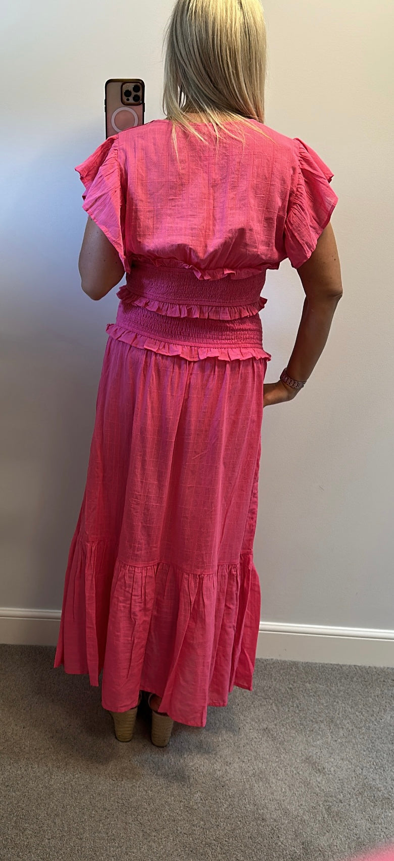 F&F pink top and skirt 2 piece outfit size L would fit upto size 14