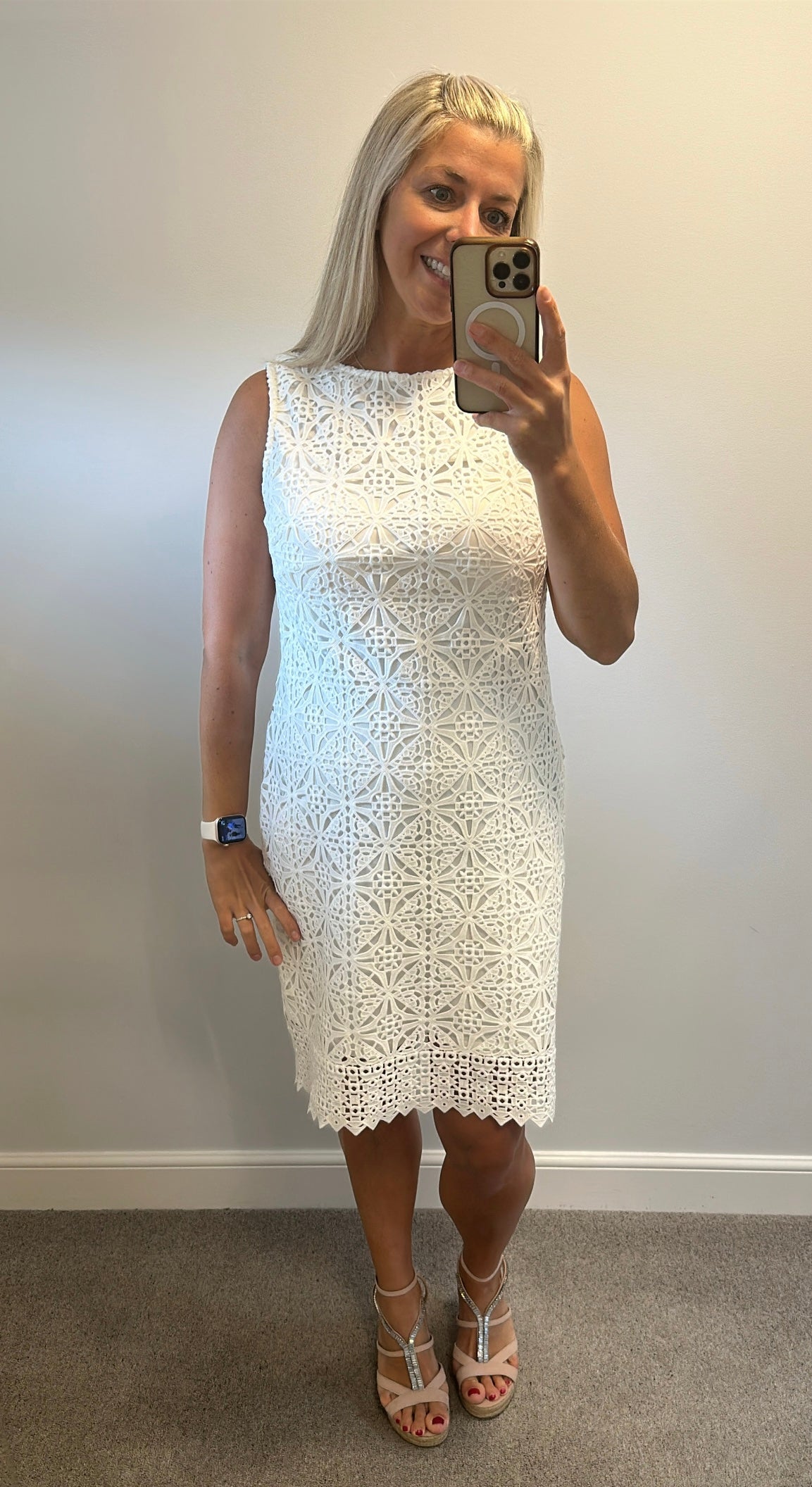 Wallis white lace dress size 12