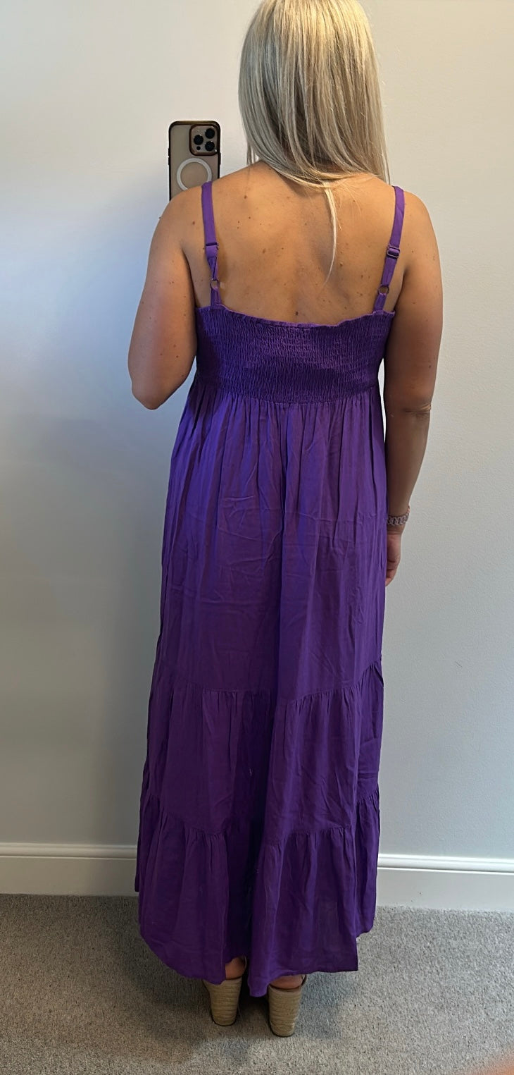 Riviera purple embellished maxi dress size 16
