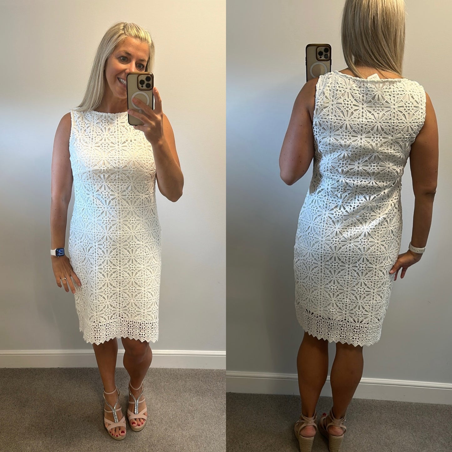 Wallis white lace dress size 12