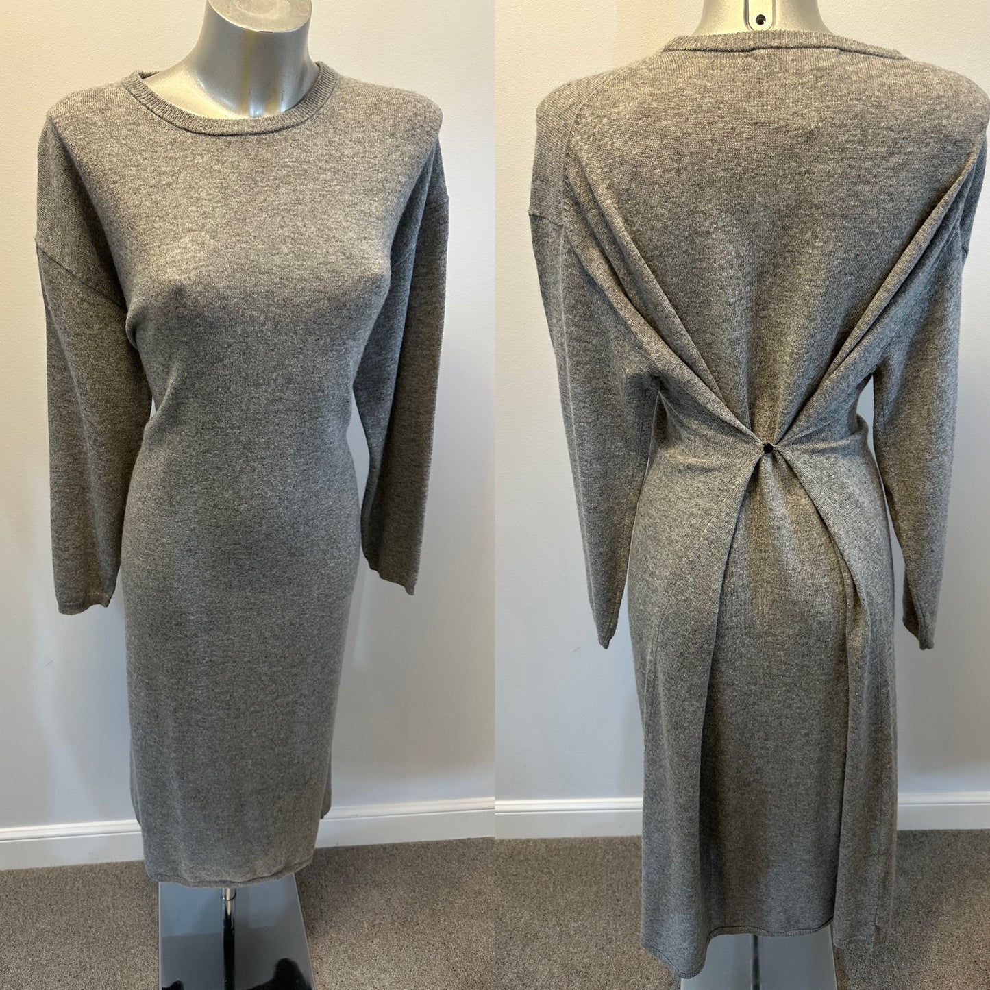 Zara grey knit jumper dress size S (6-10)