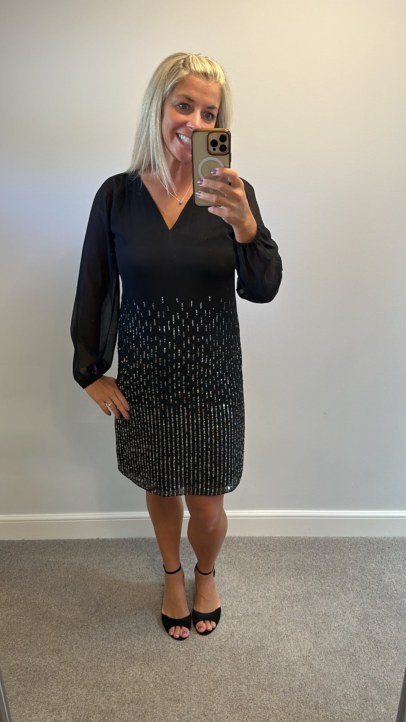Sosander black sequin dress size 12