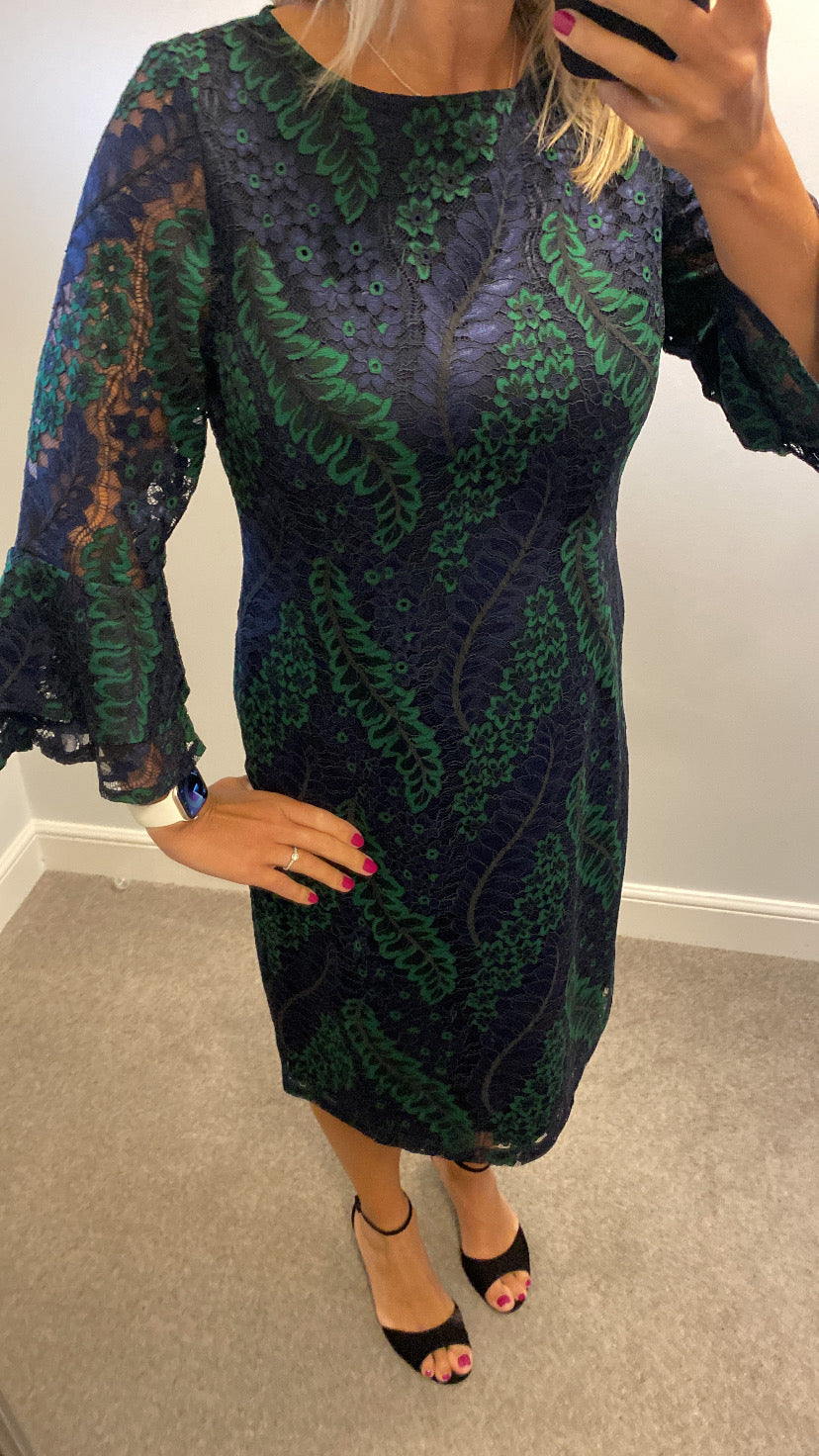 Together navy and green lace dress brand new with tags size 14