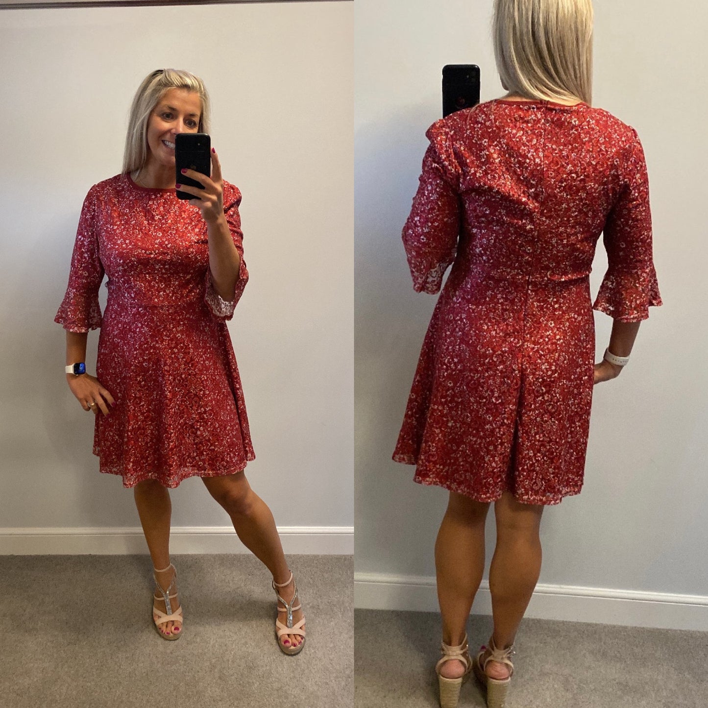 Izabel London red lace dress size 14 brand new with tags