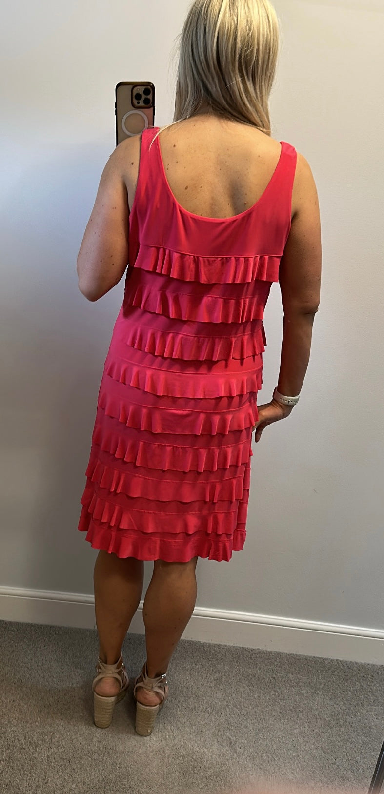 Alparadise pink embellished ruffle dress size XL would fit upto size 18