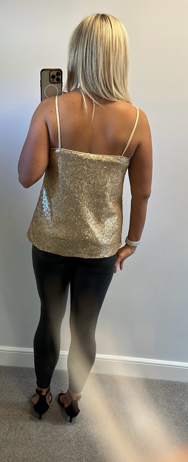 F&F gold sequin top size 10