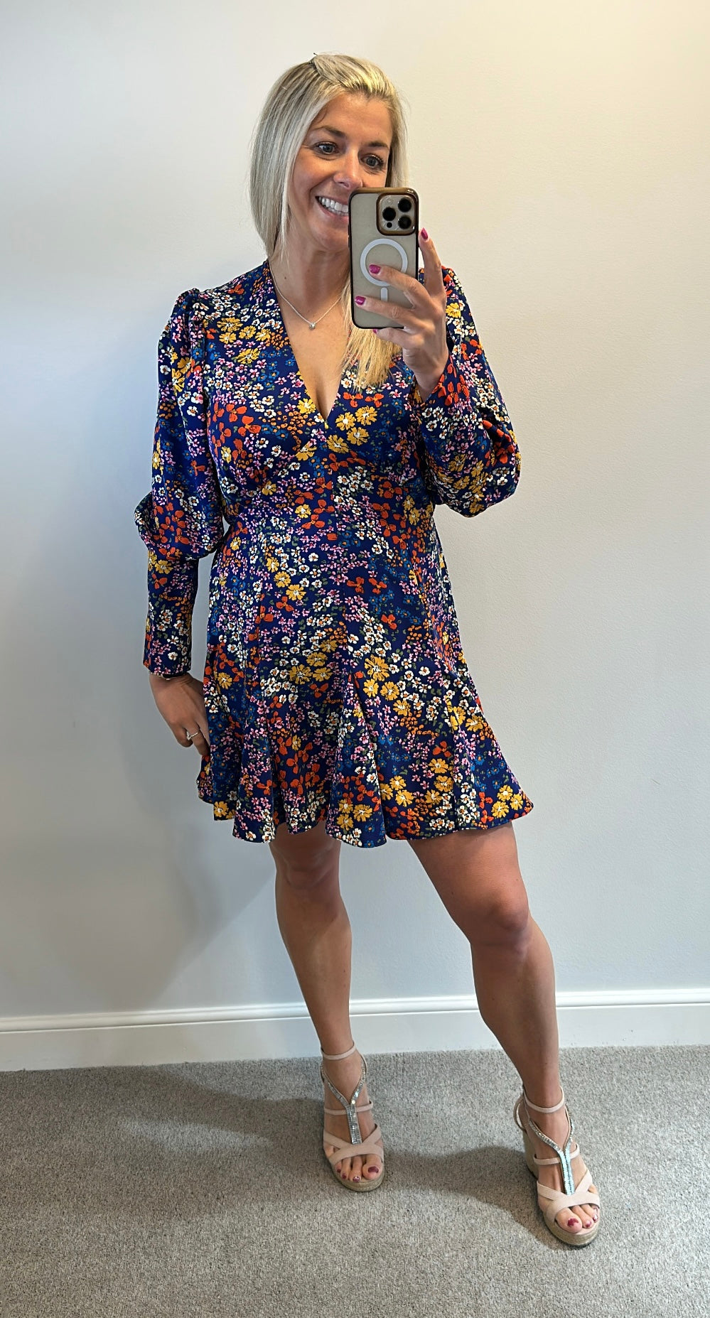 AX Paris navy floral dress size 12