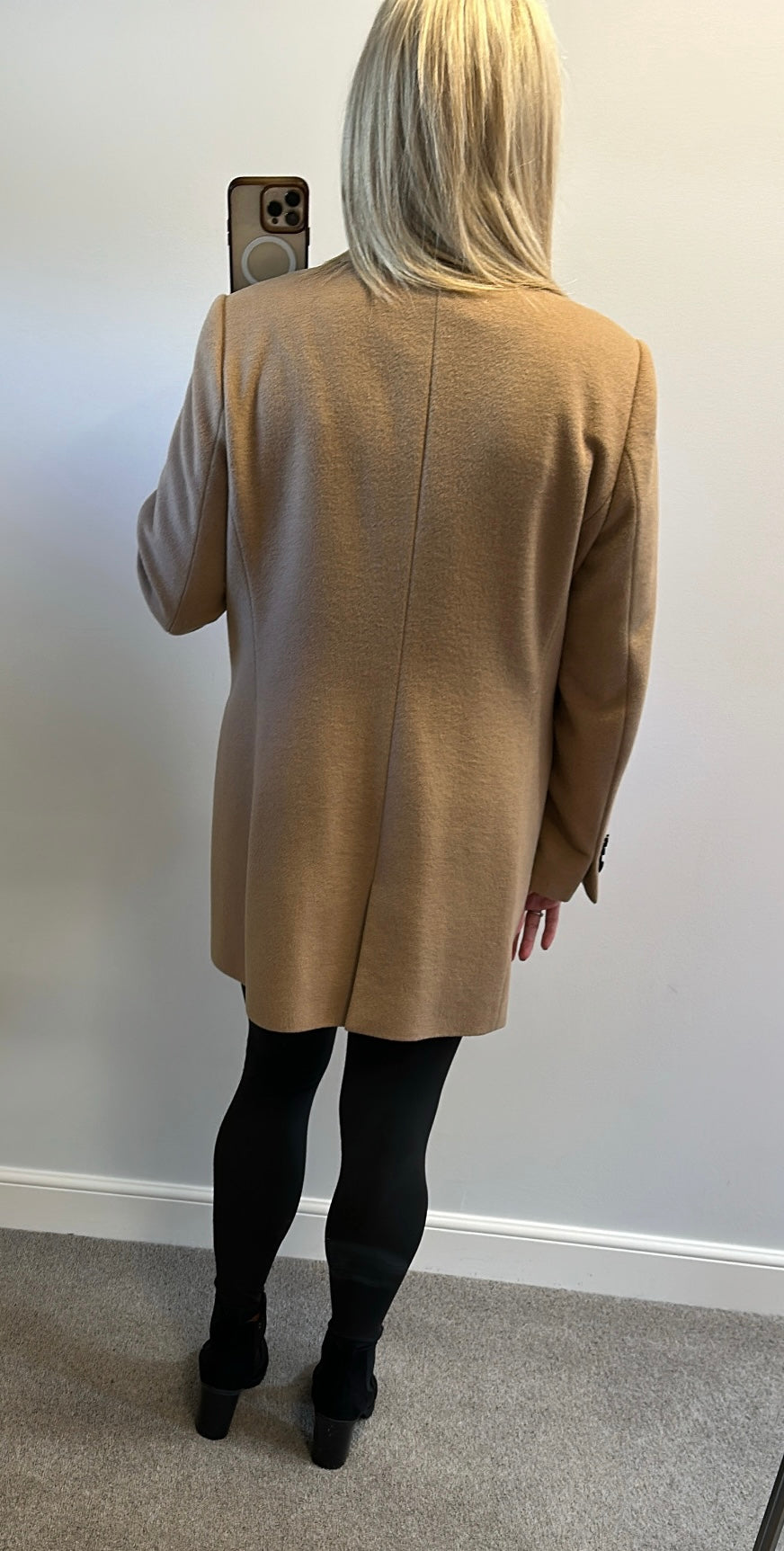 Hobbs tan wool coat size 16